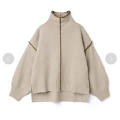 【美品✨】GRL 配色ラインニットトップス ハイネック サイドスリット 秋冬のサムネイル