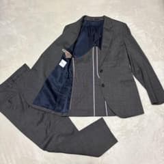 【美品】ポールスミス　セットアップ　シルク混　グレー　マルチストライプ　42 美品】ポールスミス セットアップ シルク混 グレー マルチストライプ