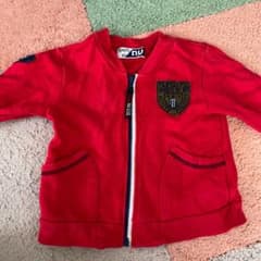 ベビードール パーカー 90 キッズ服　子供服　赤のサムネイル