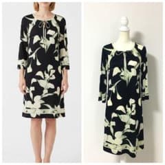 近年美品 LEONARD レオナール カンカン ストレッチ ワンピース 40