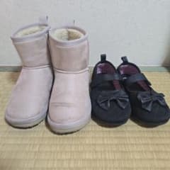 【GU】キッズブーツ ピンク　【西松屋】フォーマルシューズ　黒　19.0㎝のサムネイル