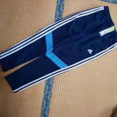 新品 adidas ジャージパンツ 150cm ネイビー ストライプのサムネイル