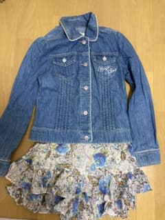 メゾピアノ　デニムジャケット＆キュロットセット160のサムネイル