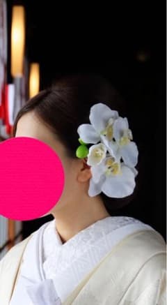 胡蝶蘭　髪飾り　ヘアアクセサリー　かんざし　卒業式　成人式　結婚式のサムネイル
