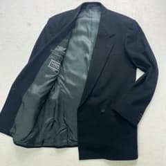 VERSACE ヴェルサーチ カシミヤ ダブル 黒 テーラードジャケット 46