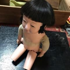 市松人形　三つ折れ人形　明治？　難多し10号 37cm 縮緬着物　朱印 市松人形 三つ折れ人形 明治？ 難多し10号 37cm 縮緬着物 朱印 - メルカリ