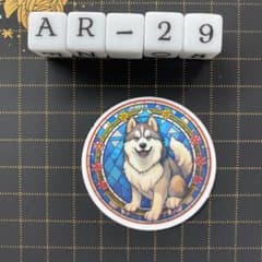 방수 스티커 시베리안 허스키 스테인드 글라스 풍 개 AR-29