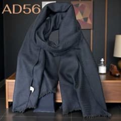 AD56 シルクウール 混紡 ストール イタリアハンドメイド ブラック