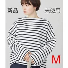 完売【新品未使用】ボートネックボーダーカットプルオーバー Mのサムネイル