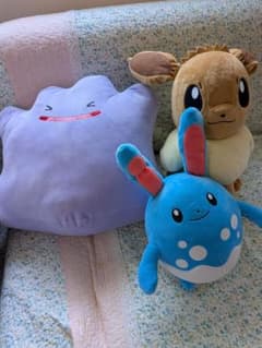 ポケモンめちゃもふぐっとぬいぐるみ ３体 メタモン、イーブイ、マリルリのサムネイル