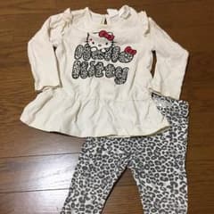 キティちゃんペプラムトップス♡豹柄スパッツ80のサムネイル