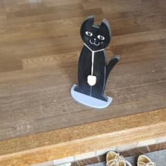 ラッテママ様専用黒猫キャットお座りのサムネイル