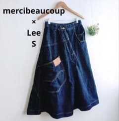 美品 メルシーボークー × Lee デニム 変形スカート 大きめポケット S