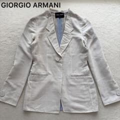 美品✨GIORGIO ARMANI テーラードジャケット リネン シルク - メルカリ