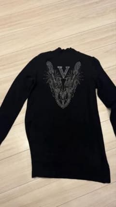 VALENZA 長袖ニット ブラック ラインストーン装飾40のサムネイル
