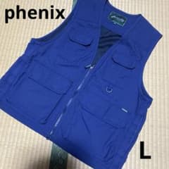 極美品】phenix フェニックス 多機能 フィッシングベスト L メッシュ藍