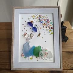 シーグラスアート UFO(うさちゃん、ワンちゃん、リスさん) - メルカリ