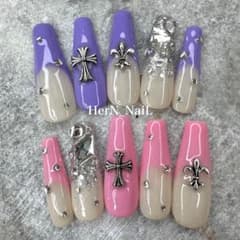 27日使用♥取り寄せ ネイルチップ 量産型 十字架ネイル フレンチネイル ヲタク m62860154862_1.jpg?1721947201