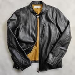 レトログレード 羊革 シングルライダースジャケット レザー 黒 M 上野