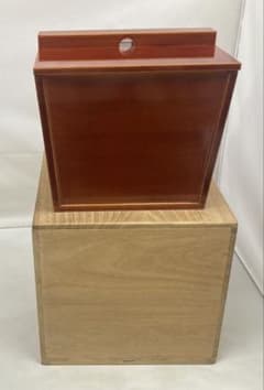 B416b「飛騨製 釣瓶水指」14代淡々斎宗匠箱書付　蓋に花押有　春慶塗 B416b「飛騨製 釣瓶水指」14代淡々斎宗匠箱書付 蓋に花押有 春慶塗