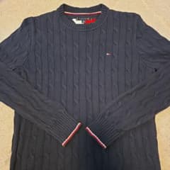 値下　TOMMY HILFIGER ネイビー ケーブル編みセーター　Sサイズのサムネイル