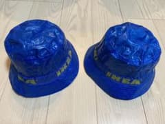 IKEA ハット ペア フラクタ素材 ロゴ入 帽子 青(渋谷店限定/単品購入可)のサムネイル