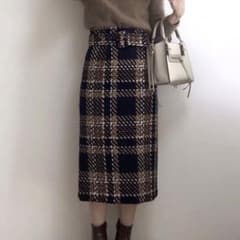 ☆美品☆ Mira Owen ツイードチェック タイトスカートのサムネイル