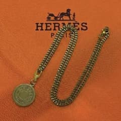 【極美品】HERMES エルメス セリエ ネックレス ゴールド 喜平チェーン付 極美品】HERMES エルメス セリエ ネックレス ゴールド 喜平チェーン付