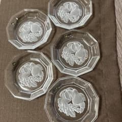 HOYA ガラス デザート皿 5枚セット フルーツ柄のサムネイル