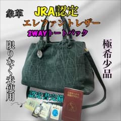 JRA認定/極美品》 エレファントレザー 2WAY ハンドバッグ 認定書完備