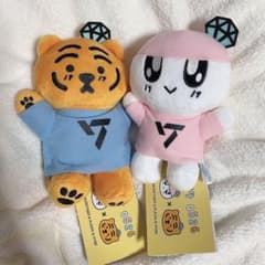봉봉이 무지크 타이거 미니 봉제인형 2장 세트 + 선택할 수 있는 덤 첨부