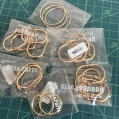 Beads&Parts ピアスパーツ フープ　ゴールドカラー　たくさんセット - 5