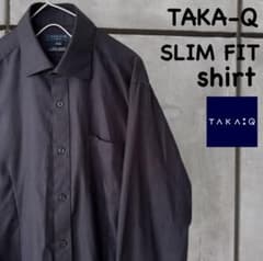 メンズ 長袖シャツ タカキュー TAKA-Q スリムフィットシャツ ブラックのサムネイル
