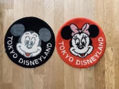 Disney ミッキーマウス ミニーマウス ラグ　円形　レトロ　昭和のサムネイル