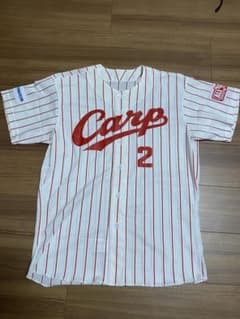 広島カープ　東出　ユニフォーム　縦縞　Oサイズのサムネイル