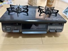 Rinnai 2バーナーガスコンロ　都市ガス用　使用期間4ヶ月美品です　ホース付のサムネイル