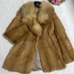ミンク × フォックス 毛皮コート リアルファー サイズM相当 - メルカリ
