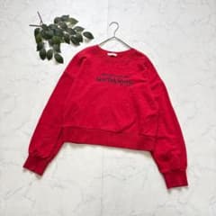 7676✾Blusher✾Sweatshirt/Sweater/Red/Embroidery/Drop Shoulder