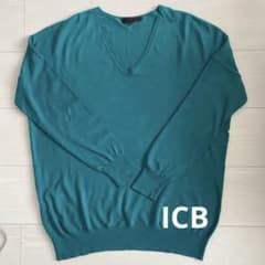 【ICB】ターコイズ Vネック ニットセーターのサムネイル
