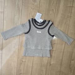 新品 &mignon アンドミニョン タンクトップ付きボーダー柄トップス 90 - 5