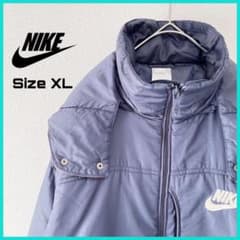 ナイキ ナイロンジャケット 古着 紺 スウッシュロゴ XL フルジップ.75 
