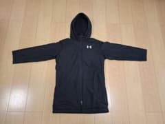 Under Armour フード付きベンチコート 黒　ジュニア用のサムネイル