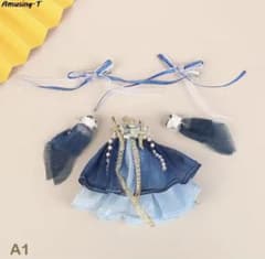 ドール漢服(チャイナドレス)藍【新品、未使用】のサムネイル