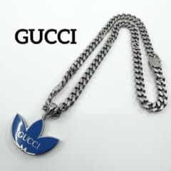 【美品】GUCCI グッチ アディダス ネックレス コラボ トレフォイル ブルー m62892768705_1.jpg?1782095236