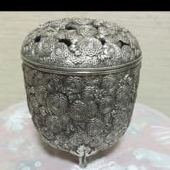伝統工芸 高岡銅器 金工師 佐野宏采作 万菊香炉 在銘のサムネイル