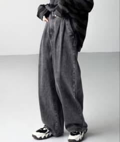 【Alfred Alex】ヴィンテージメイク ワイドデニムパンツ