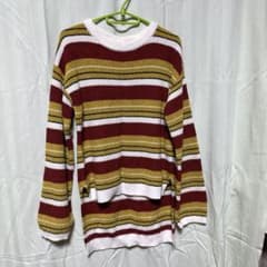 マルチボーダー 長袖ニット セーターのサムネイル