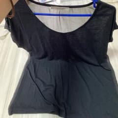 黒Tシャツ　シースルーのサムネイル