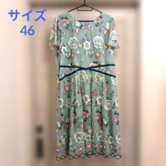 美品 ローズティアラジュエル 3Dバタフライ刺繍ワンピース サイズ46