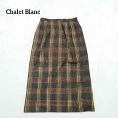 B3-4176 Checkered Tight Skirt, Long Length [Chalet Blanc]